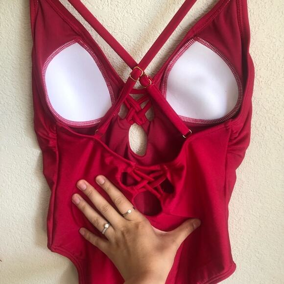 NWT Swimsuits for All Fuego bright red swimsuit - Picture 6 of 9